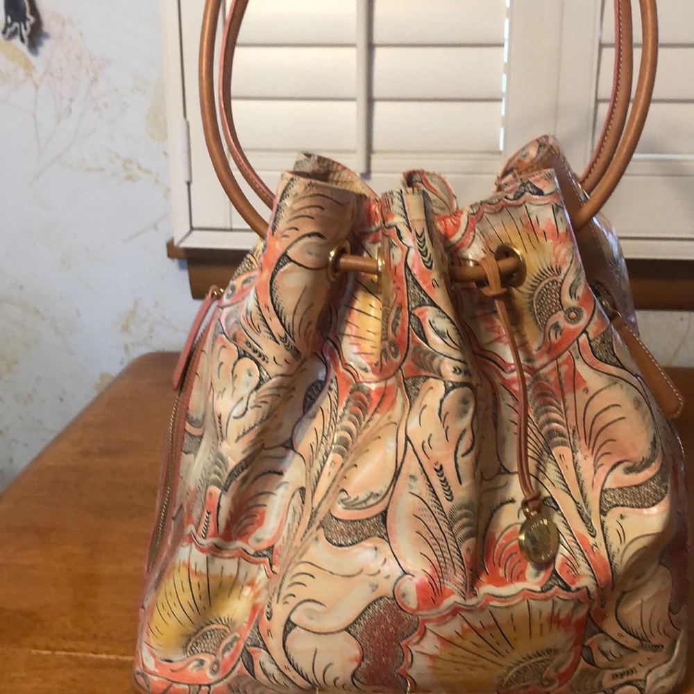 Multi colored Brahmin cinch bag